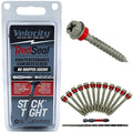 Velocity 2 1/4 Concrete Screws Set with RedSeal Moisture Barrier (Hex Head, 1/4”) – 12 Pcs High-Performance Masonry Screws, Stick Tight Technology, 1 PSD ACR Drive Bit and 1 Carbide Concrete Drill Bit