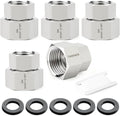 TAISHER 5PCS 304 Stainless Steel Garden Hose Adapter, 3/4" GHT Female x 1/2" NPT Female Garden Hose Connector with Washers