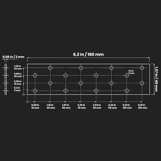 Repa Market 6-Pack 6.29 x 1.57 Inch Flat Brackets for Wood with Holes / Heavy Duty Steel Plate for Wood and Metal / Straight Flat Bracket Connector / Mounting Plate for Construction & DIY Projects