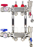 AB 2 Loop PEX/Radiant Manifold, 1/2 Inch Compatible Outlets, Up to 1.4 GPM Flow Valve for Hydronic Radiant Floor Heating(1/2" Connectors Included)