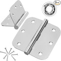 Door Hinges, 3 Pack 304 Stainless Steel Hinges 3.5 inch Hinges for Doors Interior/Exterior Door Hinges with 5/8 Radius Corners