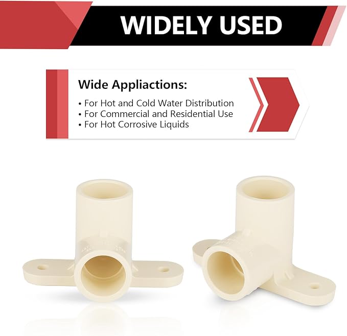 (Pack of 20) EFIELD CPVC Pipe Fitting, 3/4"Slip x 3/4"Slip CPVC-CTS 90-Degree Drop Ear Elbow(Wing Elbow),(CPVC047-10-20PCS)
