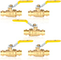 1-Inch Copper Press X Press Ball Valve for Copper Tubing,Brass Full Port Water Stop Shut Off Ball Valve,1/4 Turn with EPDM O-ring(Pack of 5)(VALVE407-5Pack)