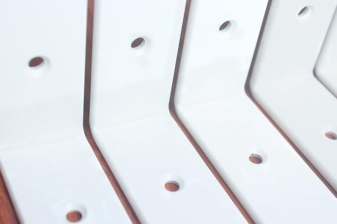 4 Pack - L 11" x H 6" x W1.5, 5mm Thick White L Shelf Bracket, Iron Shelf Brackets, Metal Shelf Brackets, Floating Shelf, Shelf Supports with Screws