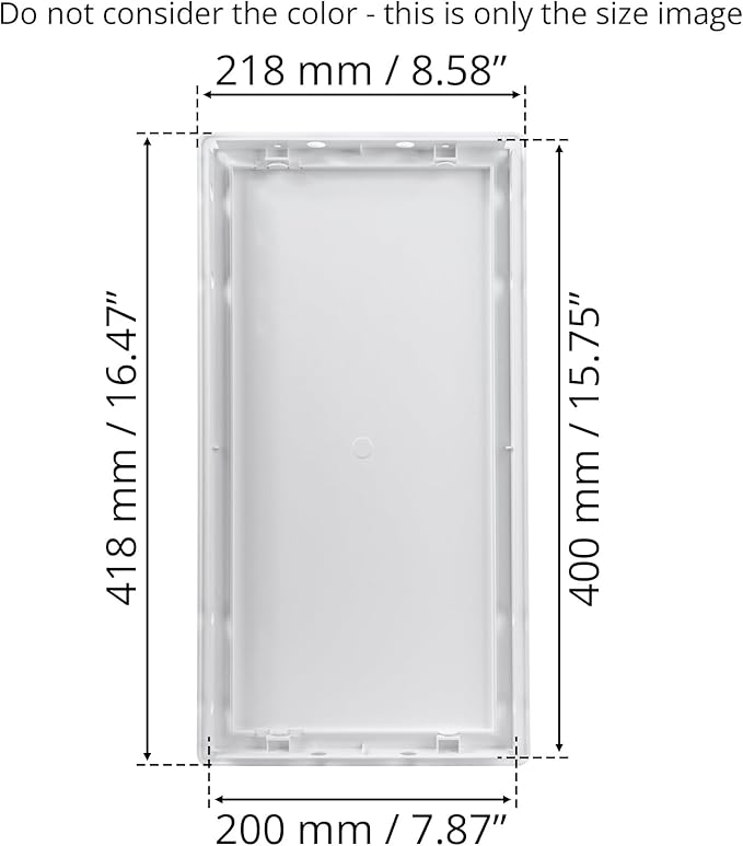 8 x 16 Inch White Square ABS Plastic Plumbing Access Panel - Indoor Wall Access Door for HVAC, Wall, Ceiling, and Drywall with Panel - Opening Box Door Cover - Easy to Instal