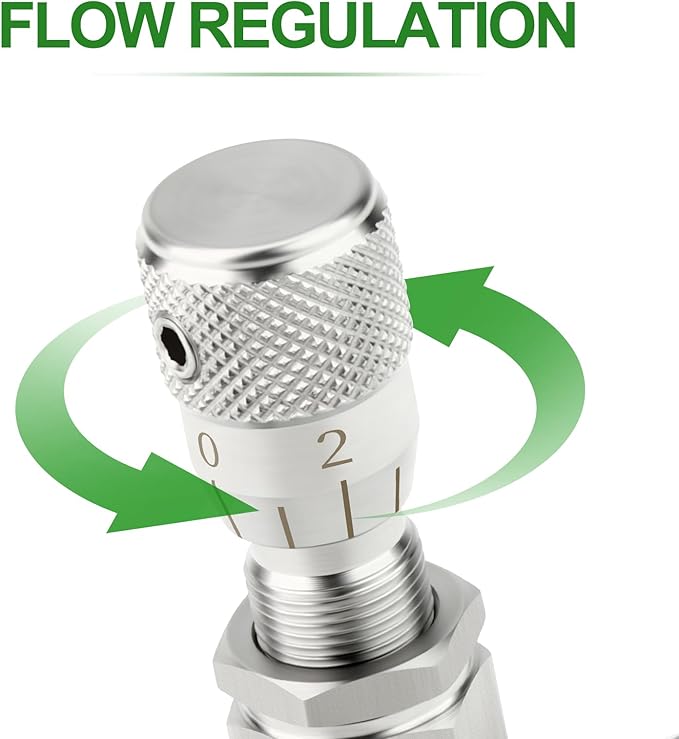 TAISHER 1PCS 304 Stainless Steel Reduce Port 3mm 90 Degree Elbow Needle Valve 1/2" NPT Female，Accurate Dials For Micro Flow Control Instrument Gauge Water Gas Oil