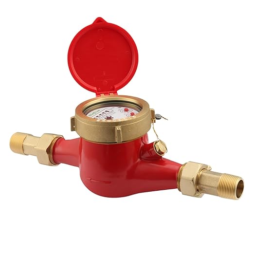 Watflow DN20 Water Meter 3/4" NPT,AWWA C708 Certification Gallon Water Flow Meter, Hot Water Meter for Garden/Home/Apartment, Horizontal Install.