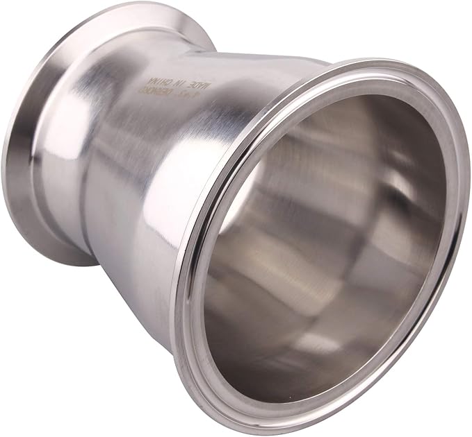 DERNORD Sanitary Fitting Reducer Fitting SUS304 Tri Clamp Ferrule Style 4" Tube OD to 3" Tube OD