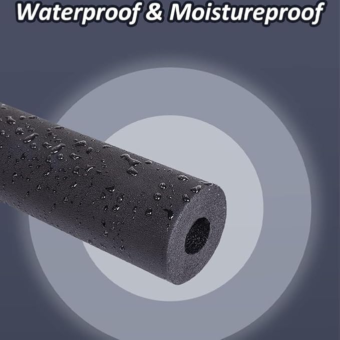 Pipe Insulation Foam Tube 1" Inch ID*3/8" TH-6Ft Foam Tubing Black Pipe Cover Heat Preservation for Outdoor Water Pipe Insulation,AC Unit, Guitar Stands, Exercise Machine Handle and Roof Rack Etc