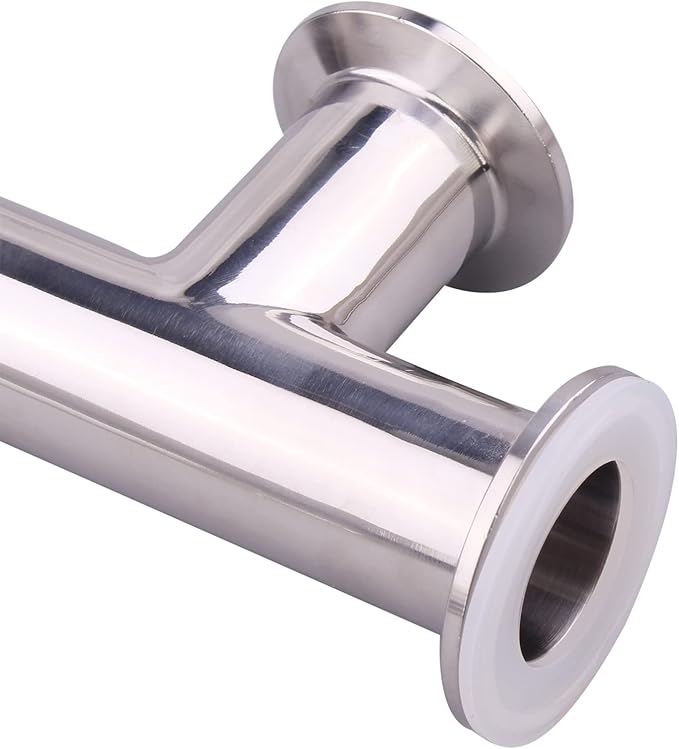 DERNORD Clamp Tee 3 Way Stainless Steel 304 with 3 Silicone Gaskets Fits 1.5" Tri Clamp, 32mm Pipe OD Sanitary Fittings(1.25 Inch)