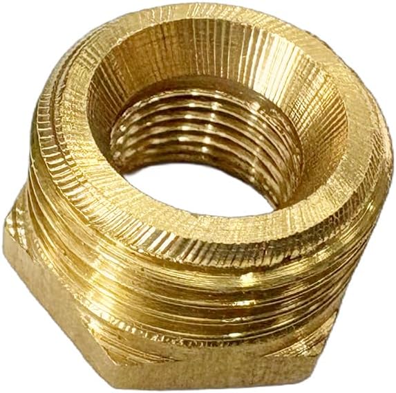 3/8" NPT Male x 1/8" NPT Female Brass Reducer Hex Bushing Threaded Pipe Fitting Reducing Adapter Pack of 2