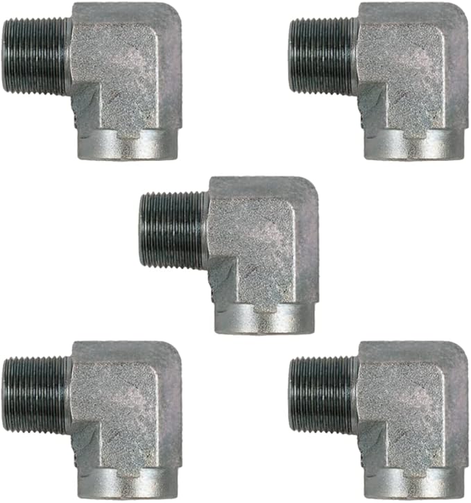 1-1/2" NPTF Male x 1-1/2" NPTF Female 90 Degree Pipe Elbow/Corner Hydraulic Adapter Fitting (5-PACK) | 5502-24-24