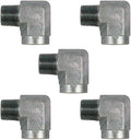 1/4" NPTF Male x 1/4" NPTF Female 90 Degree Pipe Elbow/Corner Hydraulic Adapter Fitting (5-PACK) | 5502-04-04