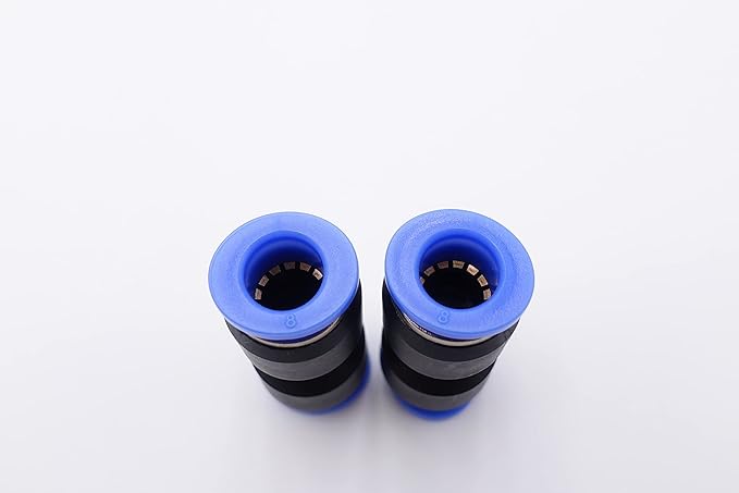 Push to Connect Fitting 8mm Tube OD, Pneumatic Air Water Straight Union Two Way Connector/Coupler (Pack of 5)