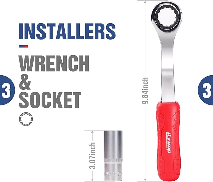 iCrimp IWS-1632CF Copper Pipe Press Tool Kit for 1/2-in, 3/4-in and 1-in Viega Propress Fittings, Driven by Socket Wrench or Impact Wrench
