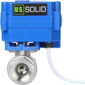 U.S. Solid Motorized Ball Valve- 1/2" Stainless Steel Ball Valve with Full Port, 9-24V AC/DC and 2 Wire Auto Return Setup