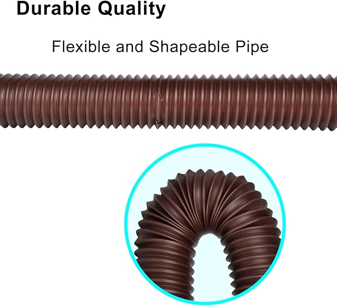 6.6ft Extra Flexible Pipe for POLARDAYS 3 inches Downspout Extender Pipe, Inside Diameter 2.6 inches and Outside Diameter 3 inches,Drain Downspout Extender,Gutter Connector Rainwater Drainage