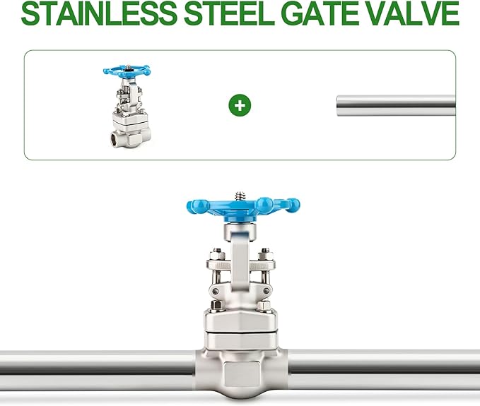 TAISHER 1PCS Forging of 304 Stainless Steel Weld Gate Valve, 1/2" OD Rotary Sluice Valve With Wheel Handle, For Water, Oil, Gas