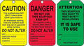 AccuformNMC Danger/Caution/Attention, Pack of 25 PF-Cardstock Scaffold Status Tag, Legend, 5.75" x 3.25", Black on Green/Yellow/Red, TSS200CTP, American Made Safety Tags, Signs, and Labels