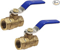 1/2 ball valve NPT Female Threaded Brass Ball Valve, US Standard 1/2” Brass Body Ball Valve, 600 WOG Full Port Ball Valves Heavy-Duty water shut off valve- 1/2 inch (2-Pack)