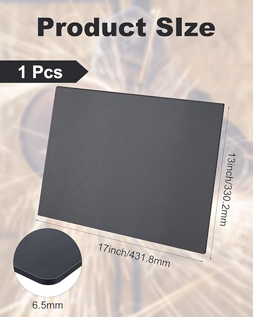 1 Pcs Hot Rolled Steel Plates, 1/4'' x 13'' x 17'' A36 Steel Base Plate, Square Weldable Metal Plates for Structural Support and Industrial Use