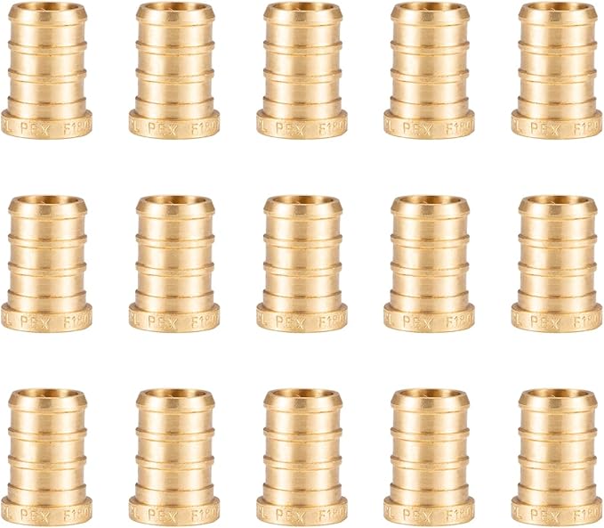 WMAXPFIT(15 Pack) 1/2 Inch PEX Plug F1807, LF Brass crimp fitting for PEX-b pipe
