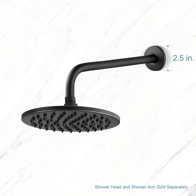 OFFO Shower Arm Flange 2.5" in Outer Diameter Replacement Shower Head Arm Escutcheon Plate Suitable for Most Brands Shower Head Arms, Matte Black