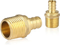 100-Pack HeSun PEX Fittings, 1/2" PEX x 1/2" Male NPT, 1/2 Inch Brass Crimp Male Adapter Fitting, ASTM F1807(PEX1807017-100)