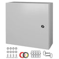 LeMotech Electrical Box 16 x 16 x 6 inch Steel Enclosure, IP66 Waterproof Dustproof Junction Box Wall-Mounted for Outdoor/Indoor Lockable with Equipment Mounting Plate
