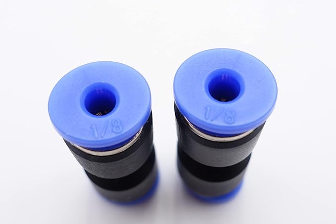 Push to Connect Fitting 1/8" Tube OD, Pneumatic Air Water Straight Union Two Way Connector/Coupler (Pack of 5)