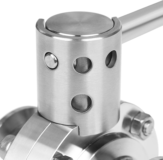 2 Inch Butterfly Valve Sanitary 2 Pcs Stainless Steel 304 with Pull Handle Tri Clamp Butterfly Valve