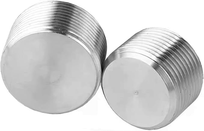 Stainless Steel 316 Hex Socket Plug, 3/4" NPT Male, Pack of 2