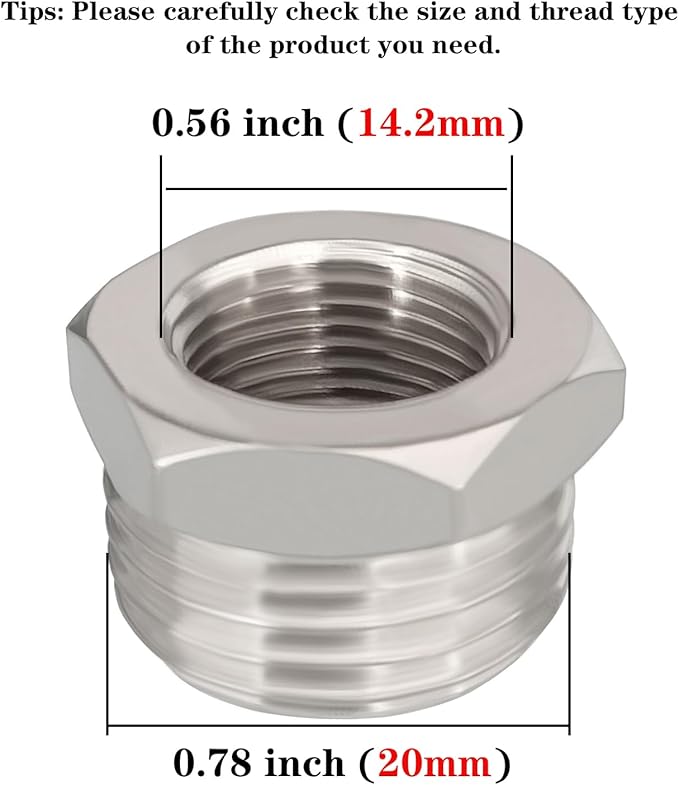 1/2” G Male to 3/8” Compression Female Nickel Plated Brass Reducer Faucet Adapter Water Supply Line Adapter for Kitchen Bathroom Plumbing Pipe 4PCS