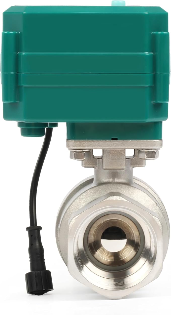 U.S. Solid 1-1/4" Smart Motorized Ball Valve - Stainless Steel Remote App Mobile-control Electrical Ball Valve with Manual Switch, Plug Connection