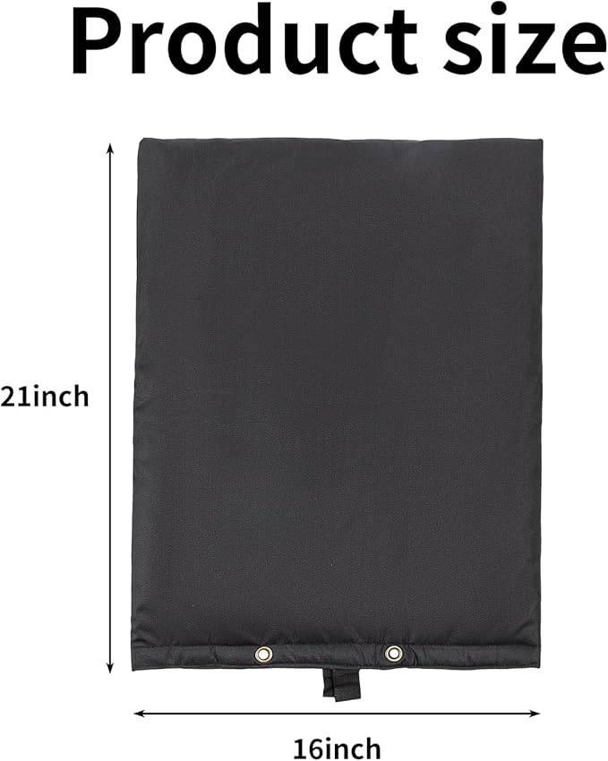 Insulated Backflow Preventer Pouch - Outdoor Pipe Insulation for Winter, Well Pump & Sprinkler Valve Protection (Black 16" W×20" H)