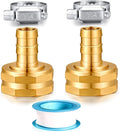 Solid Brass Garden Hose Repair kit Connector with Stainless Steel Clamps, Male Adapter/Female Garden Hose Swivel Fitting… (1/2" Barb x 3/4" Female -2 Sets)
