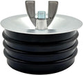 Steel Mechanical Test Plug, Sturdy Sewer Cleanout Cap with Galvanized Screw and Wing Nut Fit for Most Pipe Sink Pool,Black (4 Inch)