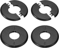 PATIKIL Wall Split Flange 95mm / 3.7" OD, 4 Pcs Round Escutcheon Plate Cover PPR Plumbing Cover Plates with Self-Adhesive Tape for 33.5mm / 1.3" Dia Water Pipe Faucet, Black