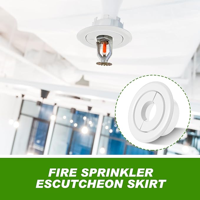 Shimeyao 24 Pcs Retrofit Recessed Fire Sprinkler Escutcheon 1/2" IPS Split 3 Piece in Depth Adjustment Range up to 3/4" for Fire Sprinkler Trim Ceiling (White)