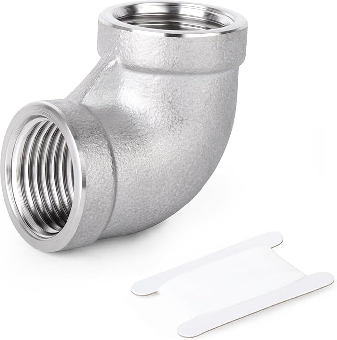 TAISHER 1PCS 304 Stainless Steel 90 Degree elbow,2" NPT Female Pipe to 2" NPT Female 304 Stainless Steel Pipe Fitting