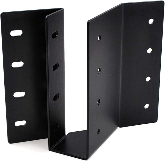(2-Pack) 2 x 6 Heavy-Duty Steel Joist Hanger Bracket, Skewed Left 45 Degree, Face Mount Rafter Bracket for Floor Deck and Ceiling Trusses