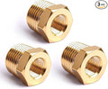 3/8" NPT Male to 1/8" NPT Female Brass Hex Bushing Reducing Bushing Pipe Fitting, Brass Fitting Reducer Adapter
