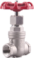 Heavy Duty Gate Valve - 1/2" NPT Stainless Steel Female x Female Thread Rotary Sluice Valve with Wheel Handle 200WOG For Water Oil Gas