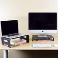 AEONS Versatile 2-Piece Monitor Stand Riser Desk Organizer, Ergonomic 2-Tier Computer iMac Display Holder Laptop Stand Printer Storage Shelf Cable Management.