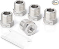 TAISHER 2PCS Forging of 304 Stainless Steel Reducer Hex Bushing, 3/4" Male NPT to 1/4" Female NPT, Reducing Forging Pipe Adapter Fitting