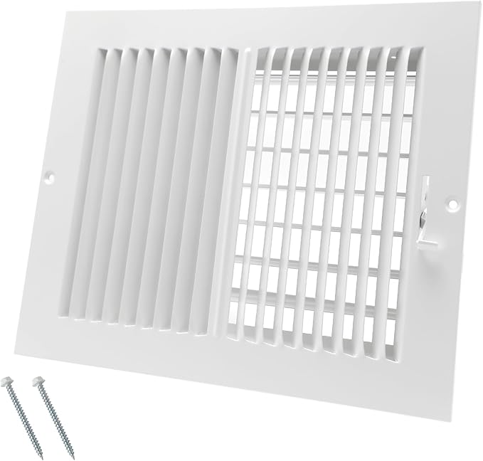 10 x 8 Inch [Duct Opening] Air Vent Covers for Wall or Ceiling - High Airflow 2 Way Steel Ventilation - Adjustable Wall/Ceiling Register, 11-3/4 Inch x 9-3/4 Inch [Overall Dimensions]