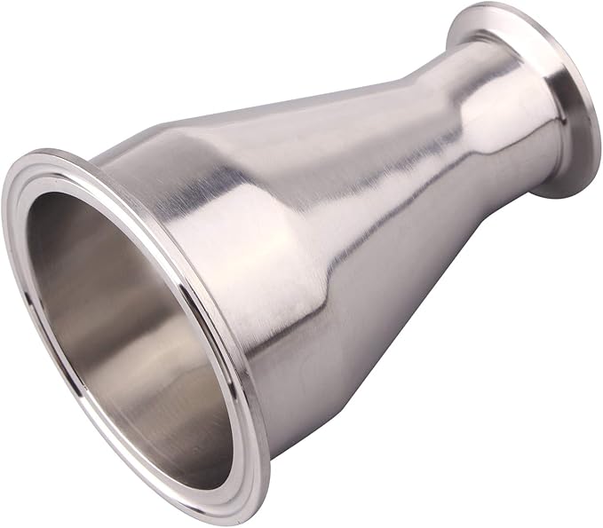 DERNORD Sanitary Fitting Reducer Fitting SUS304 Tri Clamp Ferrule Style 3" Tube OD to 1-1/2" Tube OD