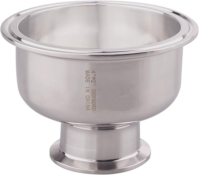 DERNORD Tri Clamp Bowl Reducer Sanitary Fitting Stainless Steel 304 (Tri Clamp Size: 4 inch x 2 inch)