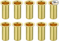 uxcell 10Pcs Fit for 6.3mm(1/4") Tube ID Brass Compression Fitting, Insert Tube Support Compression Sleeve Fitting, Sleeve Ferrules for Water Oil Air Pipe