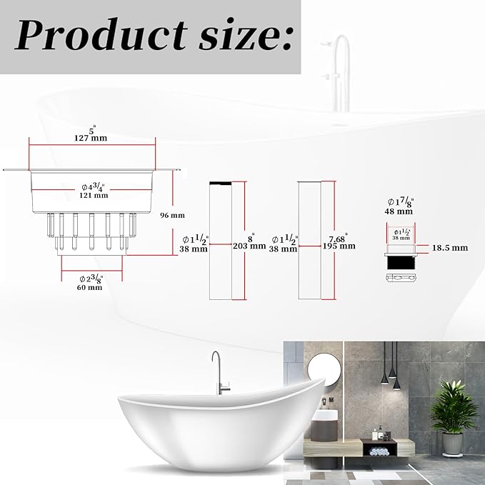 Freestanding tub drain rough-in kit Compatible With freestanding bathtubs and standard bathtubs-Fits all types of 1-1/2" bathtub drains,freestanding bathtub drain rough-in kit